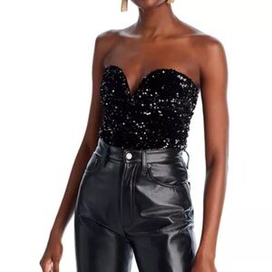AQUA Sequined Bustier Top - Bloomingdales Exclusive